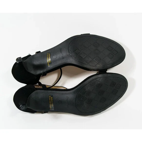 Dream Pairs Lexii Black Open Toe Stilettos Ankle Strap 2.5" Heel Shoes Sz 11 - Picture 7 of 8